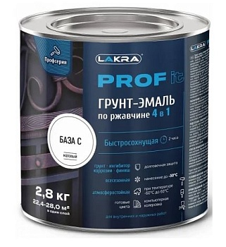 Грунт-эмаль по ржавчине 4 в 1 база С 2,8кг PROF IT