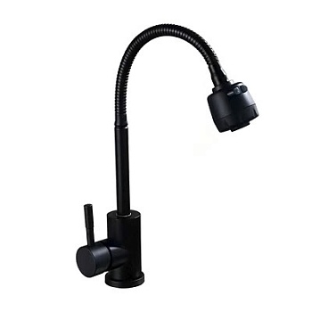 Смесительд/кухни Антей ,шар. с гибким изливом ,нерж.сталь черный Булат 