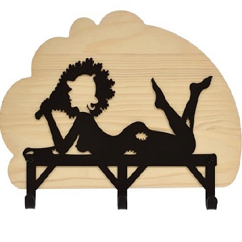 Вешалка 3 крючка брашированая  36*23* "Девушка"