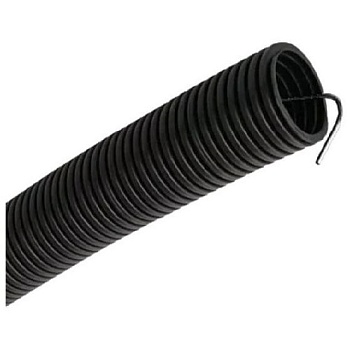 Труба гофрированная ПНД d25мм с протяжкой черная (50м)