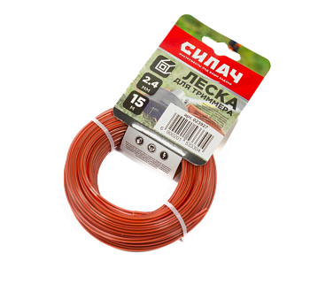 Леска для триммера 2,4ммх15м квадрат с сердечн СИЛАЧ