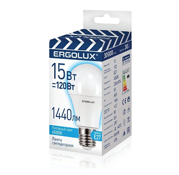 Лампа ERGOLUX диод. LED15 E27 15вт К3 (830)