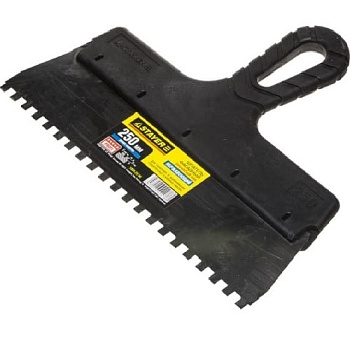 Шпатель 250мм нерж., зуб. 6х6мм с пластм. ручкой