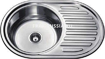 Мойка нерж. врезная овал 50х77х0,6мм F65077