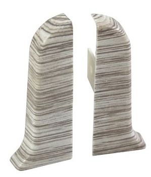 Заглушка для плинтуса пара ПВХ Рико Лео 56мм 2шт/уп 108 Липа амурская