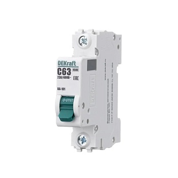 Автомат.выкл. мод.1п 63А 4,5кА DEKraft