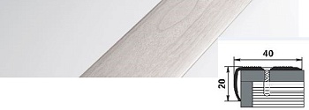 Порог стык ПУ-06 0,9м 40*20мм 106 ясень беленый