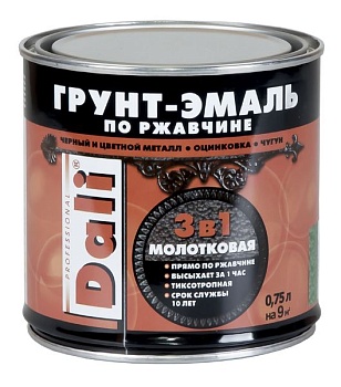 Грунт- эмаль по ржавчине 0,75л молотк. медная  3в1 РОГНЕДА