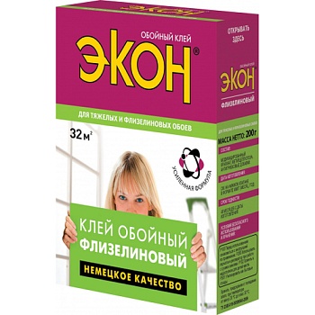 Клей обойный ЭКОН флизелиновый 200г.