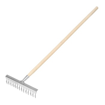 Грабли клепаные 14-Зубые витые, нерж. с черенком