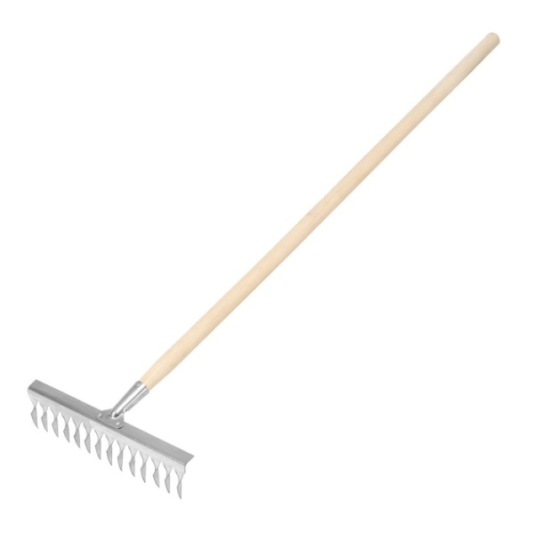 Грабли клепаные 14-Зубые витые, нерж. с черенком