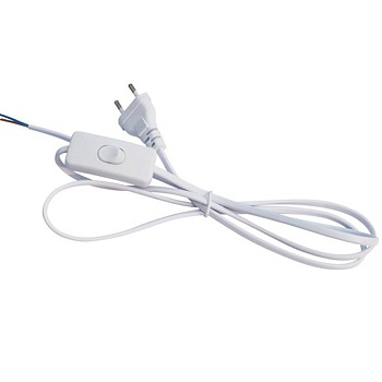 Шнур для бра с выключателем 2м 2х0.5кв.мм EKF ASB-610