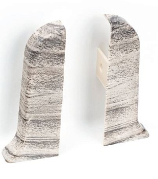 Заглушка для плинтуса пара ПВХ Рико Лео 56мм 2шт/уп 152 Дуб скандинавский