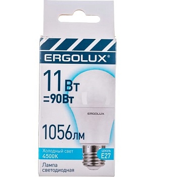 Лампа ERGOLUX диод. LED11 E27 11вт свеча хол (845)