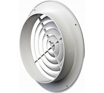 Решетка пластмассовая круглая с фланцем (d=150 мм; 195х195х40 мм) Эвент ПКС 195/150