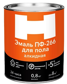 Краска эмаль ПФ-266 0,8кг светлый орех "Н"