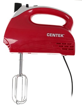 Миксер Centek CT-1118 (хром/вишня) 350Вт, 5 скоростей+турбо, взбивание/замешивание