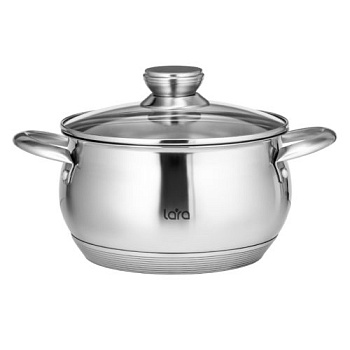Кастрюля LARA LR02-421  серия <МАЙАМИ> 2,7л  18x10,5см, капс. 9-ступенч.дно, крышка, шкала