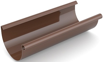 Желоб водосточный ф125мм корич. 4м.  ПВХ