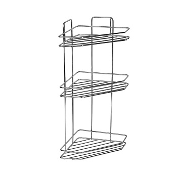 Полка угловая 3-х ярусная трапеция Нержав.