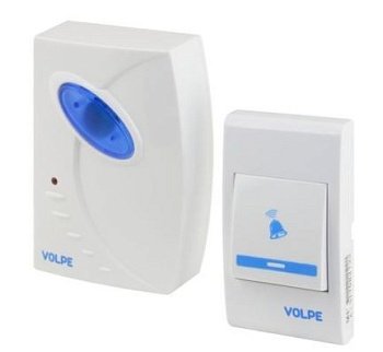 Звонок беспроводной "VOLPE" UDB-Q025W-R1T1-16S-80M-WH (16 мелодий, радиус 80 метров)