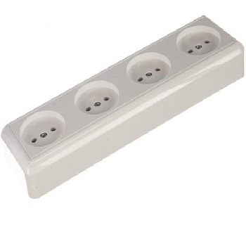 Розетка 4-м ОП 16А РА 16-402 ОПТИМА