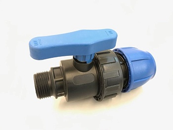 Кран ПЭ компрес.  50*1 1/2 нар.р