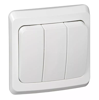 Выключатель 3-кл. СП Этюд 10А IP20 белая