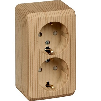 Розетка 2-м ОП с/з цв.сосна 16А ДАЧА "Schneider Electric"