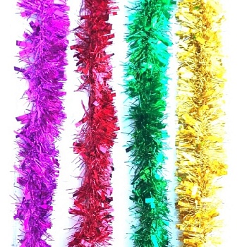 Мишура, 200х9см, ПВХ, 6 цветов