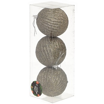 Набор шаров 3шт 8см темное золото SYPMQB-111902 N.N
