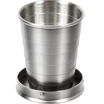 Стакан 140 мл, складной BOYSCOUT нержавеющая сталь, в чехле 61133