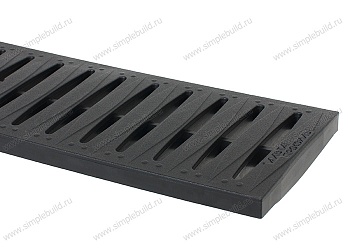 Решетка канала пластиковая (черная) 998*130*22мм