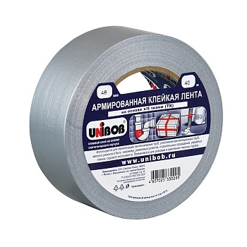 Армированная клейкая лента Unibob, 48 мм x 40 м, серая