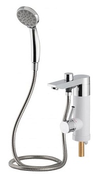 Кран-водонагреватель проточн. BКF-015 Unipamp (3000вт) бел.хром.пласт.плоск.излив +лейка