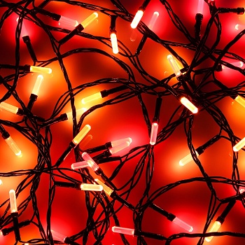 Гирлянда электр. вьюн 9м, 100LED-призма,"Тропический закат", коралл.,красн., 8реж