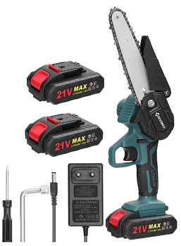 Пила цепная-мини аккумуляторная VRviva 2106cs (кейс,3цепи,2акб,шина)