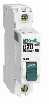 Выключатель автоматический модульный 1п C 20А 4.5кА ВА-101 DEKraft