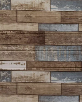 Панель ПВХ 3D самокл. доска беж-голубая  70*70