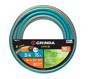 Шланг 15м  армированный 5-слойн. 3/4 GRINDA PROline EXPERT