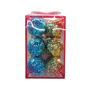 Набор шаров Фигура 12штх6см зол/синие Е94702