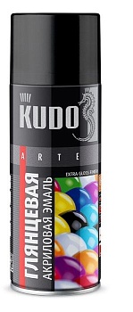 Краска аэроз. акриловая Kudo KU-A9005, матовая, 520 мл, черная