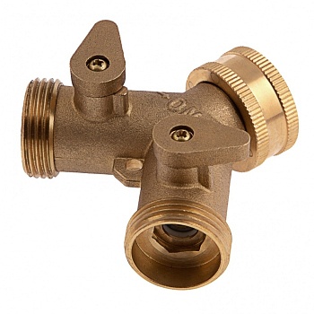 Разветвитель 2-х канальный, регулируемый 3/4" латунь
