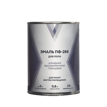 Краска эмаль ПФ-266 0,8кг красно-коричневая "V"