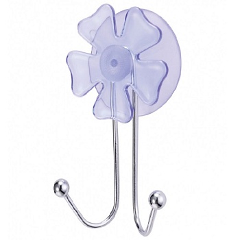 Крючок Цветок на присоске двойной "Рыжий кот"