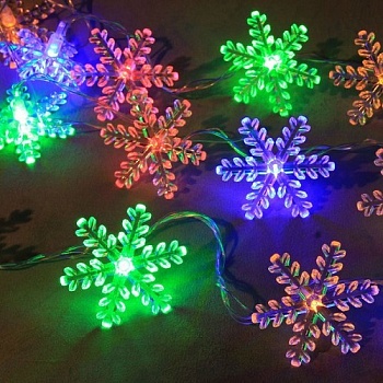 Гирлянда GIR30LEDSNOW-RGB снежинки