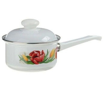 Кастрюля эмалированная  1л  С-1607АП/4 с одной ручкой