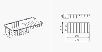 Полка металлическая с мыльницей  F338 FRAP