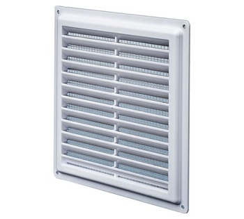 Решетка вентиляционная с москитной сеткой Э1724Н (175х240) не разъемная, наклонные жалюзи
