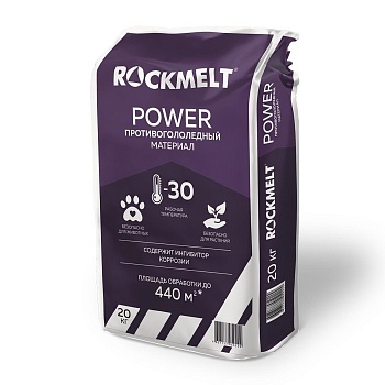 Противогололедный реагент Rockmelt Power, 20 кг